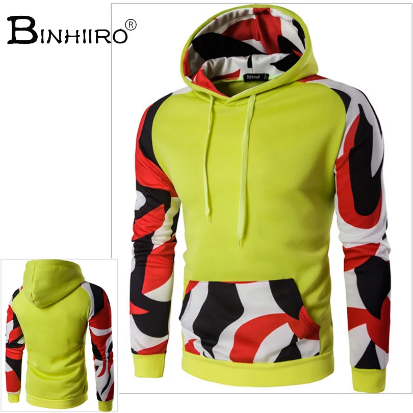 BINHIIRO Brand Winter Hoodies 2018 autumn winter stitching