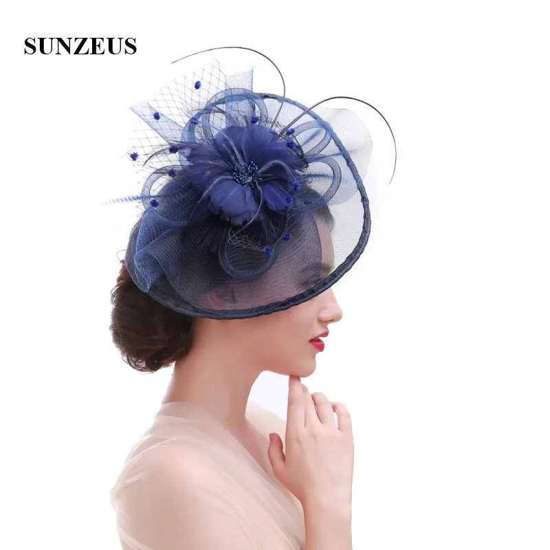Elegant Feather Tulle Black Women/Lady Wedding Party Veil Prom Party Formal Hat 