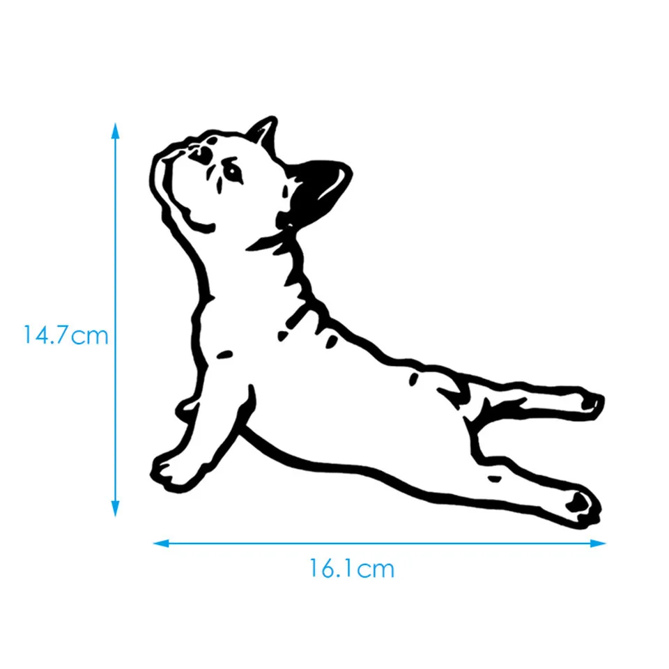 Bulldog France Animal Car Sticker Pet Dog Cartoon Car Styling Vinyl Fashion Creative Dog Motorcycle Car Stickers 16.1cm14 (6)