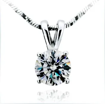 

Real 14K 585 White Gold Wedding Jewelry Color Grade I-J 2Ct Round Female Pendant Romantic G14K Jewelry Anniversary