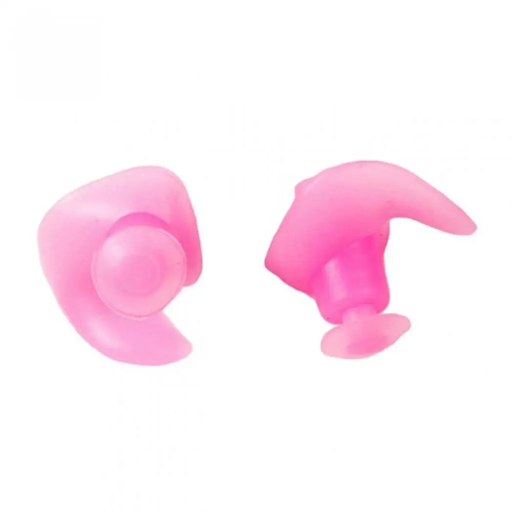 Профессиональные силиконовые затычки ушные для плавания портативные анти-шум бассейна Твердые ушные заглушки унисекс геометрические - Цвет: pink