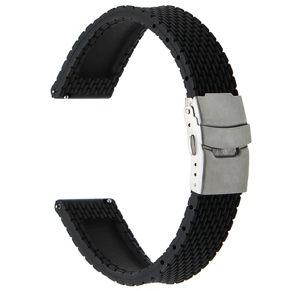 Быстросъемный силиконовый резиновый ремешок для часов для Suunto 9/Ambit 3, вертикальный/Спартанский спортивный ремешок для часов, стальной ремень с застежкой - Цвет ремешка: Black S