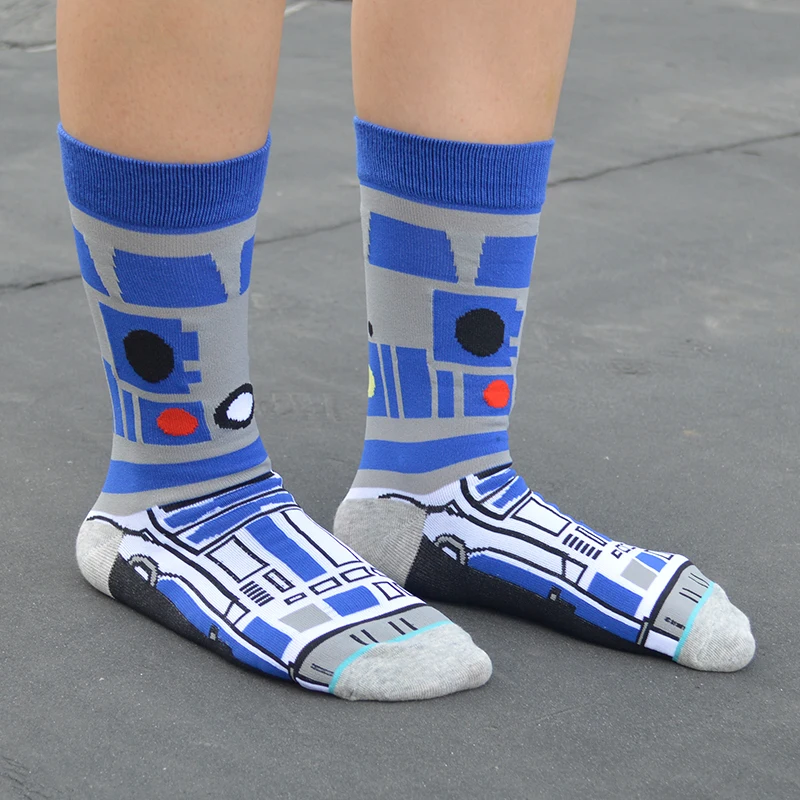 

1 Pair Blue Geometric Cotton Women Long Casual Socks Fashion Harajuku Skateboard Hip Hop Women Socks