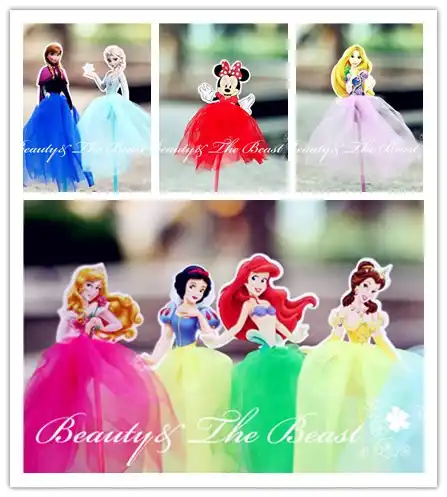 7 2 Sofia Snow White Anna Princess Minnie Party Cupcake Toppers