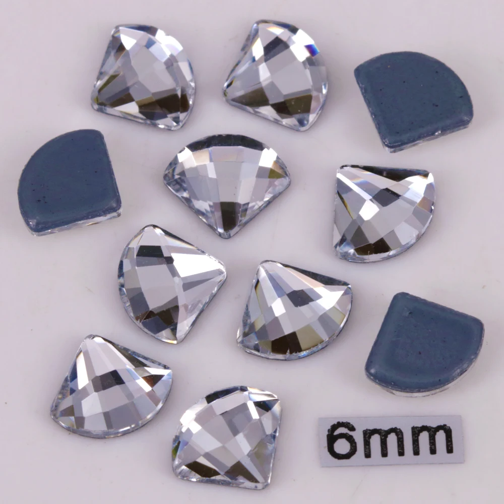 

High Quality 6mm Crystal Clear Fan Hotfix Rhinestones / Iron On Flat Back Crystals clear hot fix crystal beads