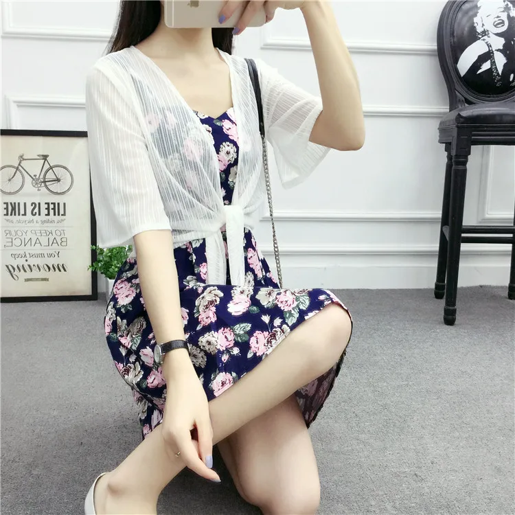 Chiffon elegante manga boleros cropped shrug xale