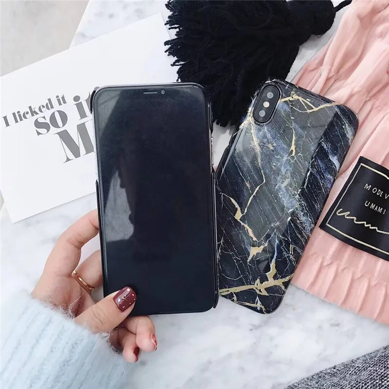 Роскошный зеленый черный золотой мраморный чехол для телефона iPhone 7 6S 6 8 Plus