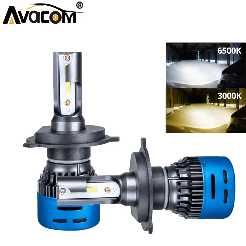

Avacom 2 Pieces LED HS1 Motorcycle Headlights Lamp Super Bright 3000K 6500K 9600Lm 40W LED H4 High Low Phare Moto Scooter Light