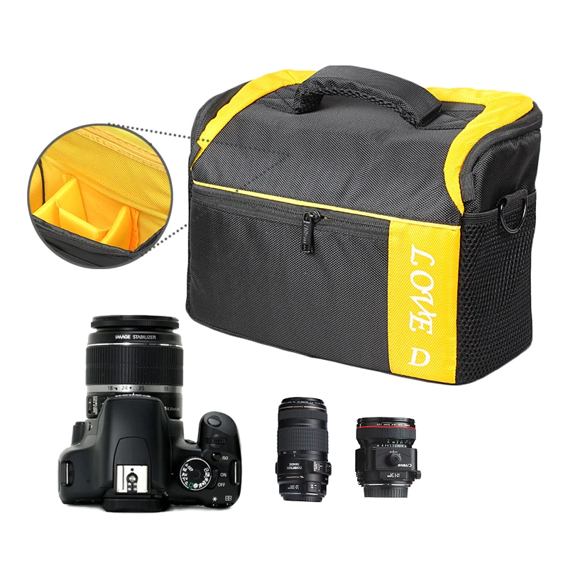 Waterproof Three colors Shoulder Dslr Camera case photo camera bag for