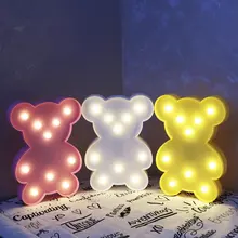 Luminaria Kawaii 3D прекрасный светодиодный Носки с рисунком медведя из мультика ночной Светильник Романтический настольная лампа домашняя Рождественская Детская комната Декор письмо шатер подарки