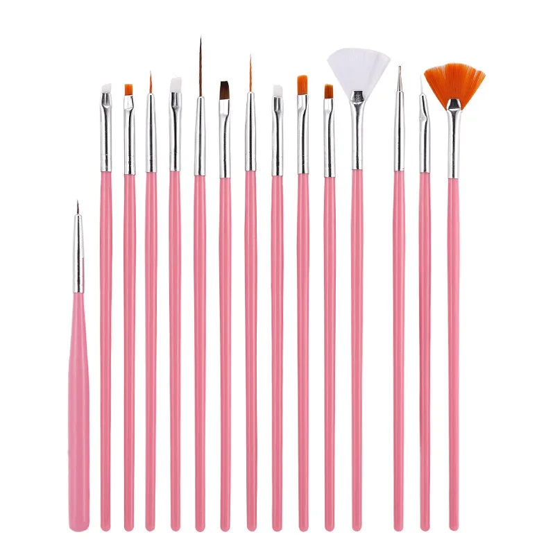

15pcs Professional UV Gel Acrylic Nail Art Brush Set Design Gel Polish Painting Drawing Pen Manicure Nails Tips Tools New Kit