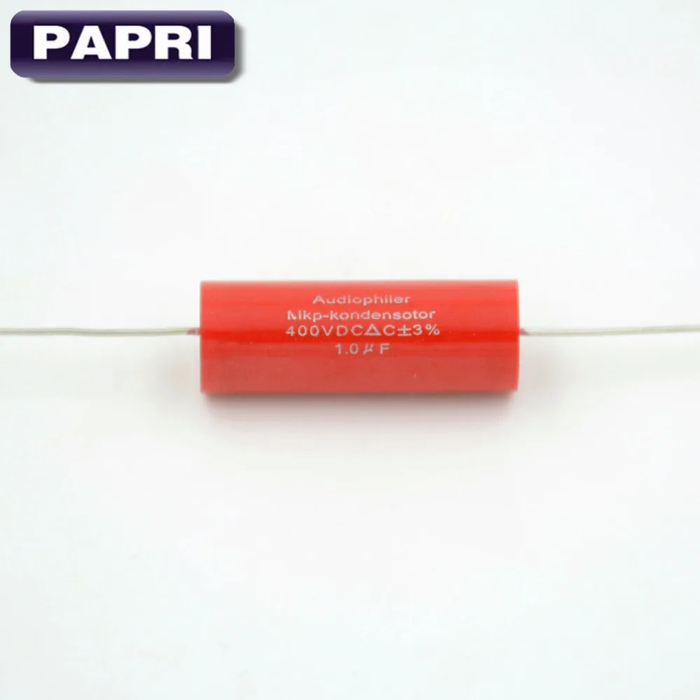 PAPRI 400V 1 мкФ Axial Audio MKP конденсатор полипропиленовый Неполяризованный трубчатый
