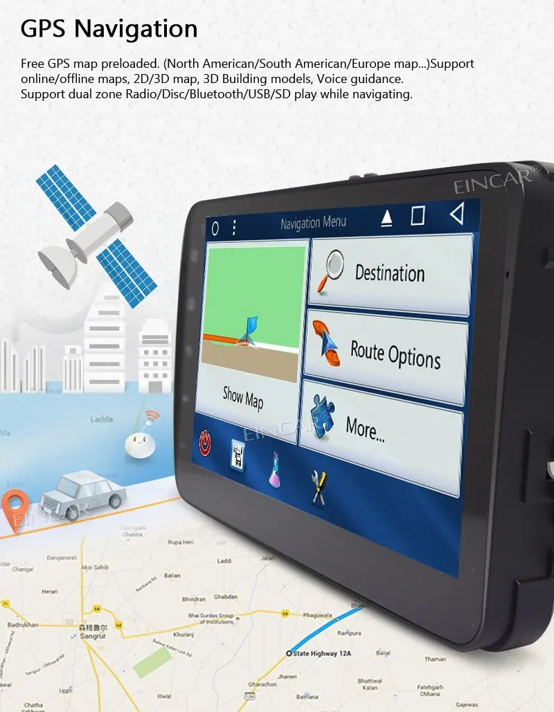 Камера заднего вида + Eincar 8 "Android 7 1 четырехъядерный 2 Din Автомобильный