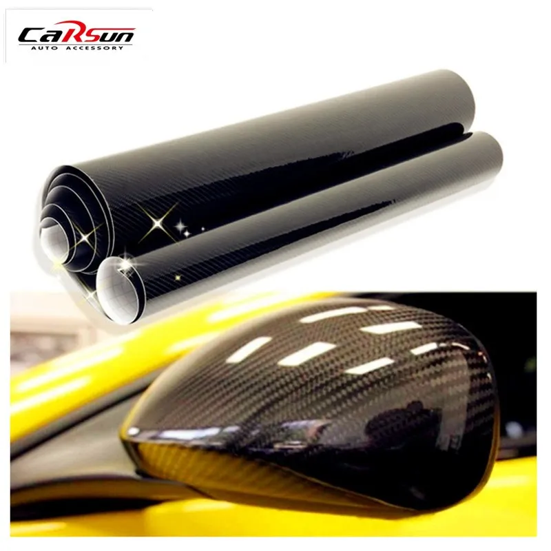 5D Car Sticker 200 50cm 78 7X19 7 Inch Glossy Carbon Fiber Vinyl Film Wrap Foil