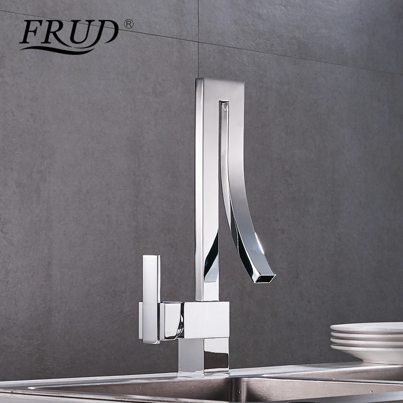 

Frud New Listing Kitchen Faucets Basin Faucet Kitchen Water Tap Cold & Hot Water Switching Single Handle Waterfall Faucet Y40024