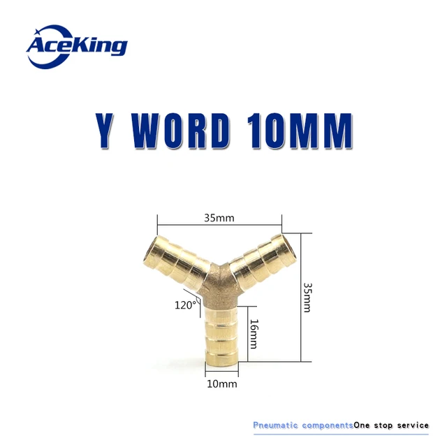 All copper pagoda joint y-type gas pipe three-way gas pipe straight hose joint fitting t-type three-way four-way joint gree head Y mord 10MM