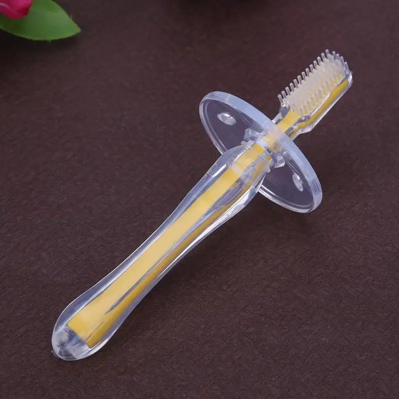 1pc Pink Blue Baby Teeth Care Soft Silicone Toothbrush Baby Infants Kids Safe Bendable Training Massager Brush