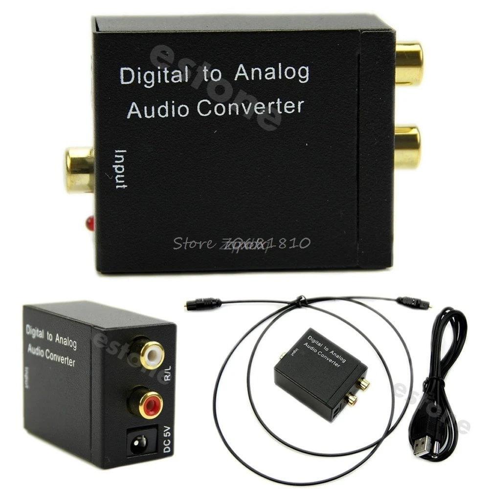 

Digital Optical Coaxial Toslink Signal to Analog Audio Converter Adapter RCA Z09 Drop ship