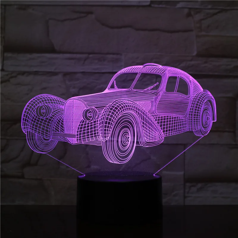  Older Car Night Light Led 3d Illusion Lampara Touch Sensor Hologram Children Kids Gift Decor Light  - 32966970046
