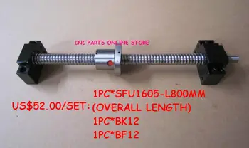 

C7 SFU1605 Ballscrew-L800mm end machined+ BK/BF12 Support CNC parts