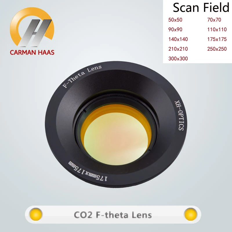 Carmanhaas Co2 лазер F-Theta сканирующий объектив для лазерной маркировки ZnSe сканер Объектив поле 110*110 мм