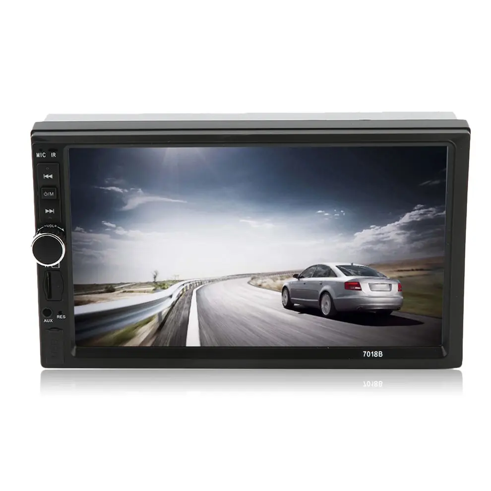 

7018B 7 Inch Screen Car TF Card Doule Din Bluetooth DVD Player High Quality Auto Multimedia Player Audio Player Black