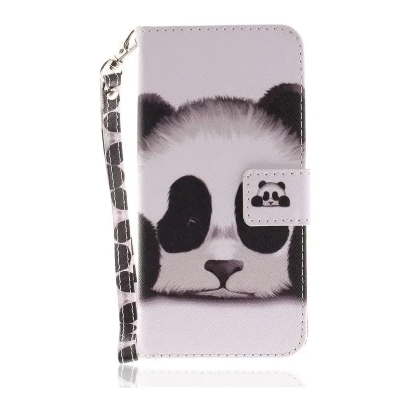 Чехол для Samsung Galaxy J3, J5, J7 года A6 S9 S8 плюс S7 S6 край S5 окрашенные панда гнев Сова Бумажник держатель для карт с откидной крышкой D26G - Цвет: Panda