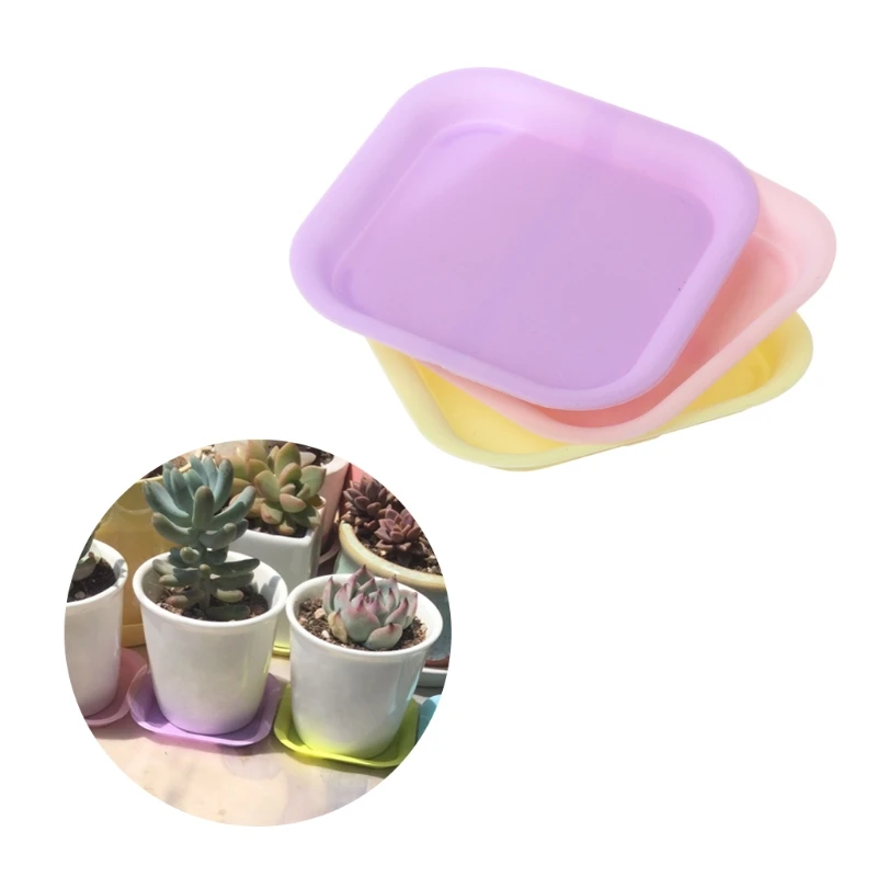 Plastic Plant Flower Pot Saucer Square Base Water Planter Tray Garden Tools Color Randomwater