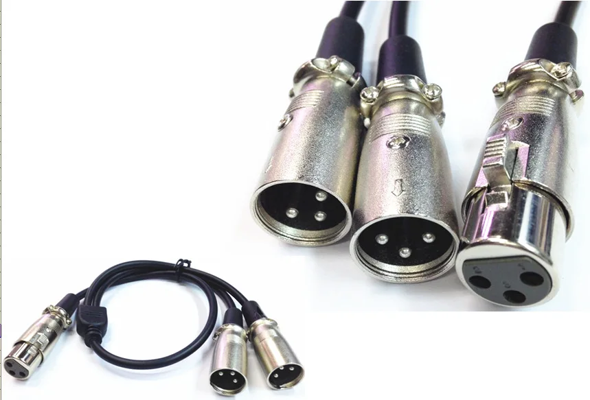 Discount Hot sale XLR Male Double Female Audio Line 50cm XLR CANNON Male Two Female Audio Cable XLR Y-Split Male 3P Cannon Audio Cable 5