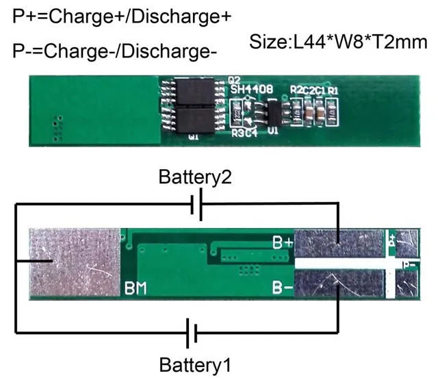 Protection Circuit Module 2S 5A BMS PCM PCB Battery Protection Board
