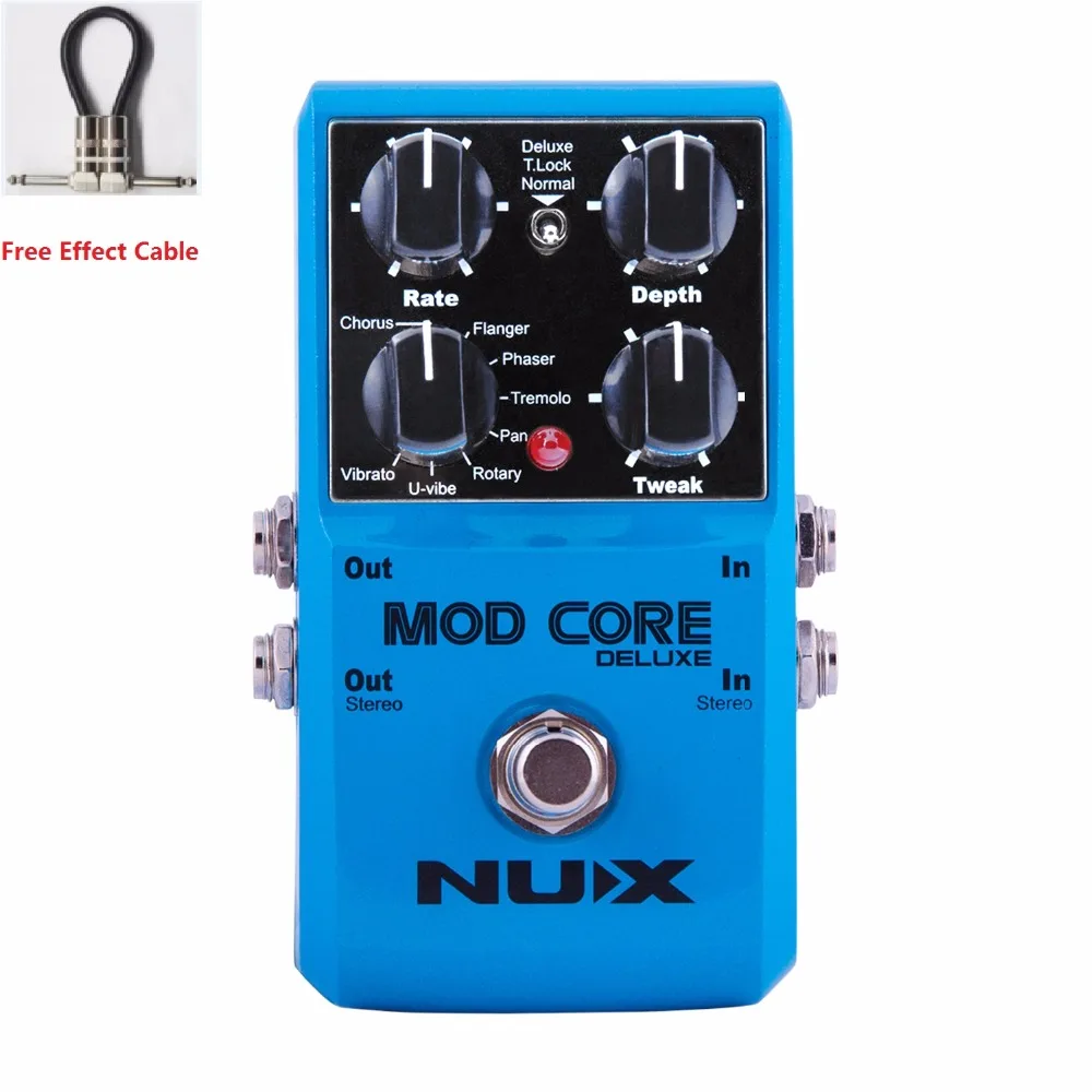 

NUX Free Shipping MOD CORE DELUXE MULTI-MODULATION PEDAL Upgraded hardware and effects with free pedal cable