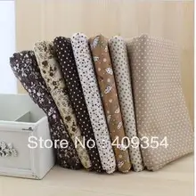 Booksew 7 Pieces/lot 50cmx50cm Vintage Brown Cotton Fabric Fat Quater Bundle Patchwork Fabric Tilda Cloth Quilting Tales