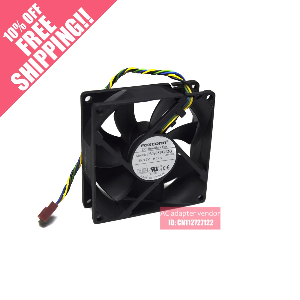 

for Foxconn 644724-001 8025 8cm chassis cpu fan 12V0.65A PVA080G12Q