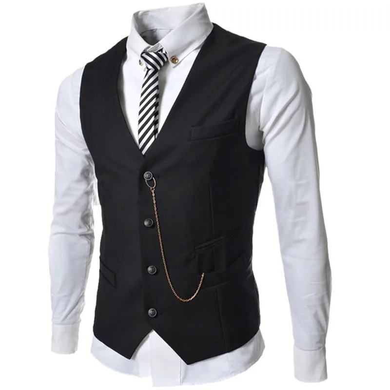 Man Spring 2014 Fashion Brand Boss Mens Single Breasted Designer V neck ...