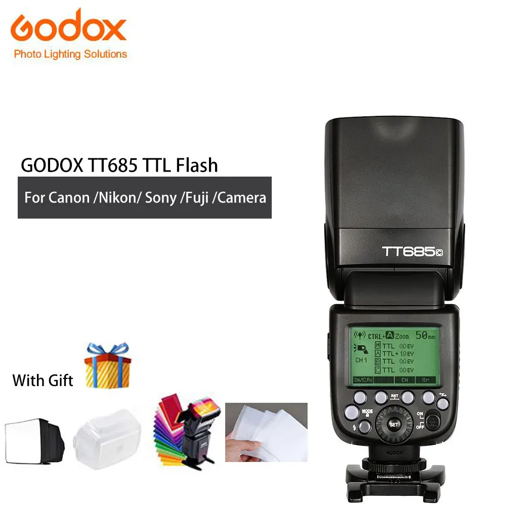 Godox TT685C TT685S TT685N TT685F TT685O ttl вспышки Speedlite камеры для Canon sony Nikon Fujifilm Olympus