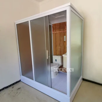 

809F Shower Enclosures Bathroom Dry And Wet Separation Integrated Shower Room Tempered Glass Shower Cabins With Toilet 220V 10W