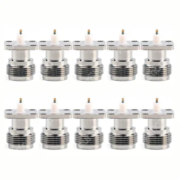 

Areyourshop Sale 10 PCS Connector N Female Jack 4-Hole 17.5mm Flange PTFE Solder Panel Mount Wire Co