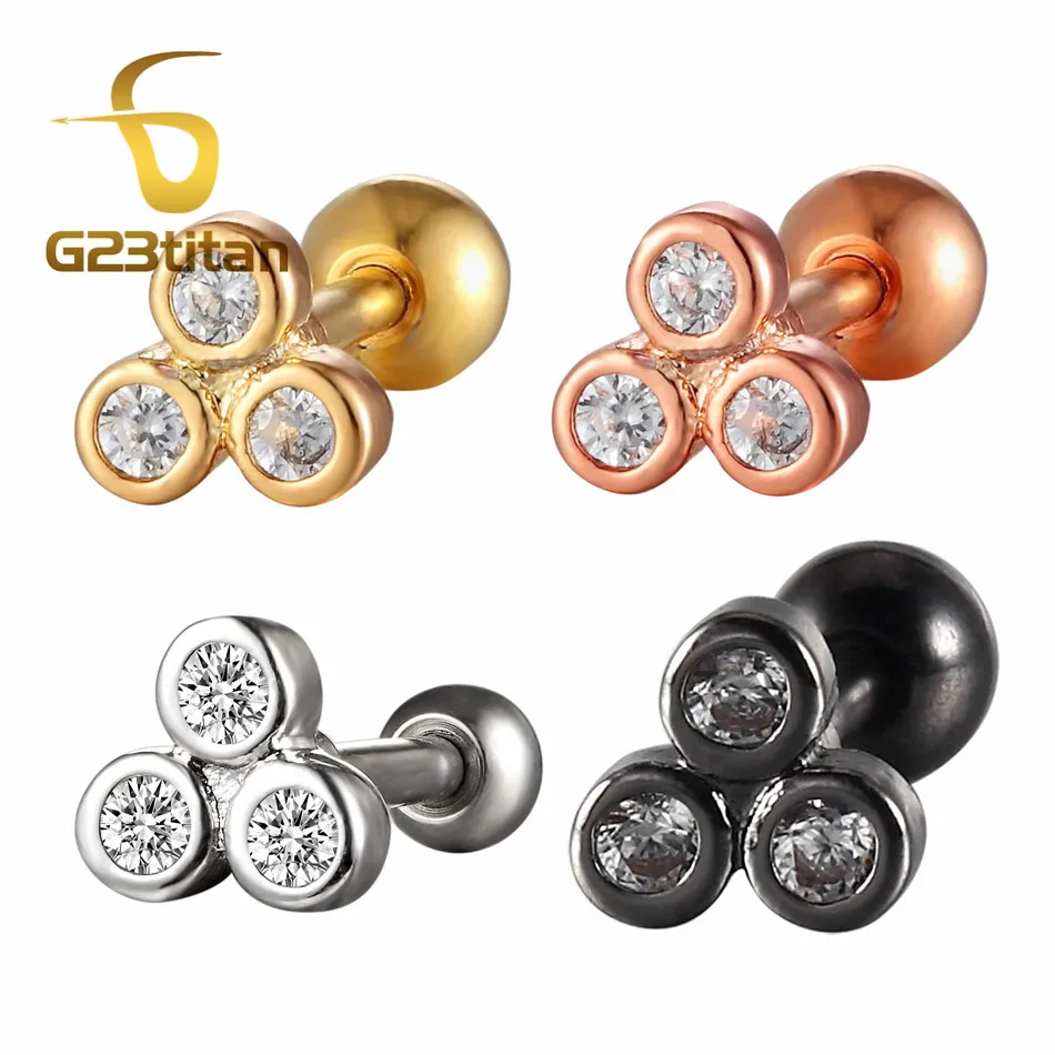G23titan 16G серьги-гвоздики спиральные украшения для пирсинга тела Helix ювелирные