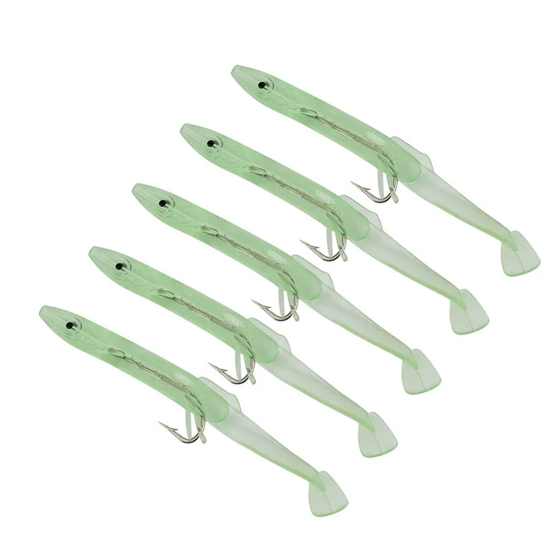 5pcs Luminous Fishing Lures Soft Baits Tiddler Bait With Fish Hook Crankbait Fishing Accessories pescaria isca #4S11 (3)