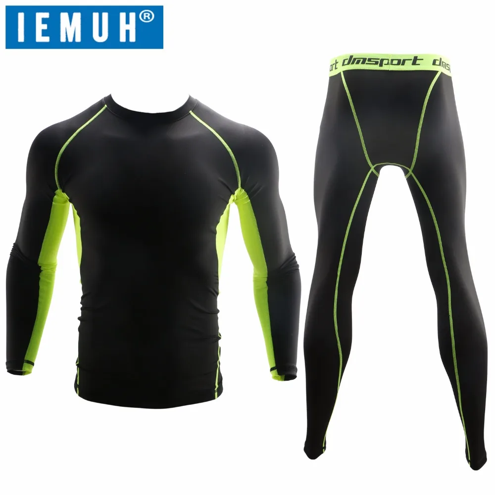 

IEMUH Outdoor Sport Thermal Underwear Sets Men Quick Dry Anti-microbial Stretch Hiking Camping Ski Underwear Male Warm Fitness