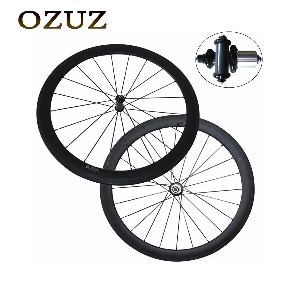 

OZUZ straight pull 50mm carbon bike wheels 23mm width clincher tubular wheelset 700c 3k matte pillar 1432 cnspoke bike wheelset