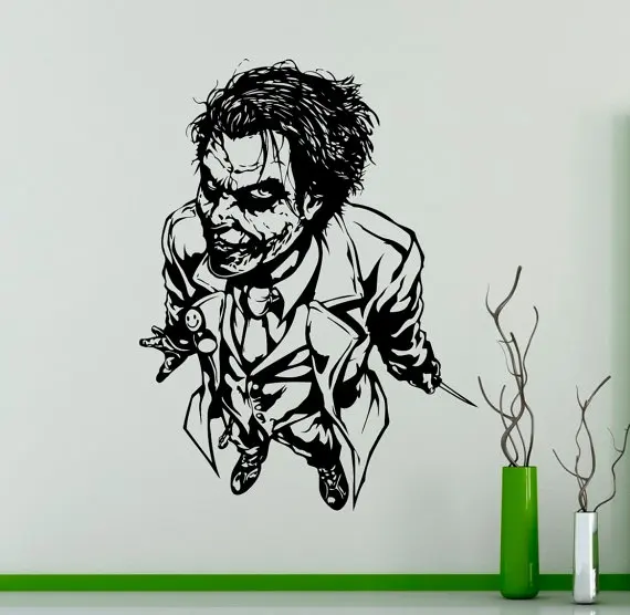 

Movies Character Joker Special Vinyl Wall Sticker Joker Pattern Vinyl Creative Wall Sticker Home Bedroom Office Art Decor Y977