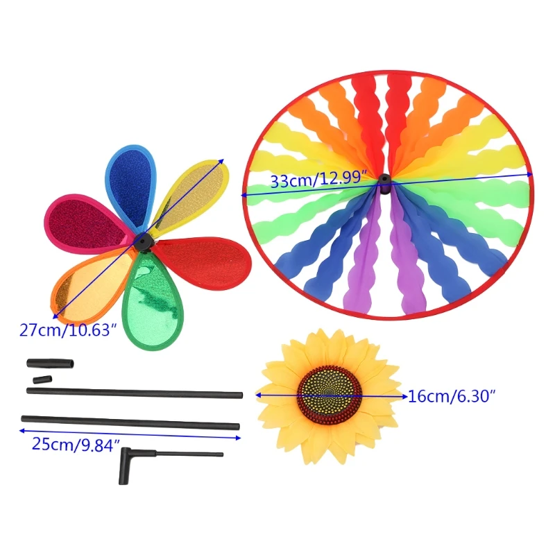 Ветряная мельница в виде подсолнечника ветер Spinner блёстки вихревое колесо домашний двор вечерние украшения