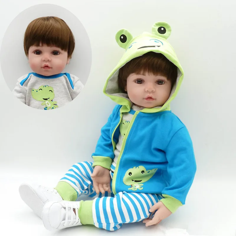 Silicone Reborn Baby Dolls New Reborn Babies Doll Boy Handmade Soft Body Toys Play House Baby Growth Partners 22inch DH70308-22