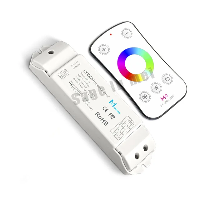 

LTECHM4+M4-5A RGBW LED Controller M4 RF Wireless Touch Remote + DC5-24V 20A 5A*4CH Receiving Controller for 5050 RGBW LED Strip