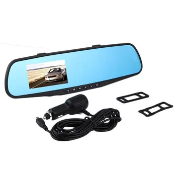 

1PC Car DVR Camera Video Recorder 2.8inch 720P Rearview Mirror Dash Cam 120Degree Angle Vehicle Dual Lens