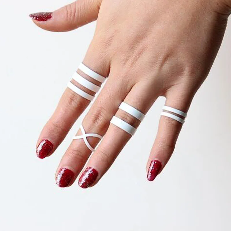 4 шт./компл. популярный богемный античный белый набор колец средней длины на