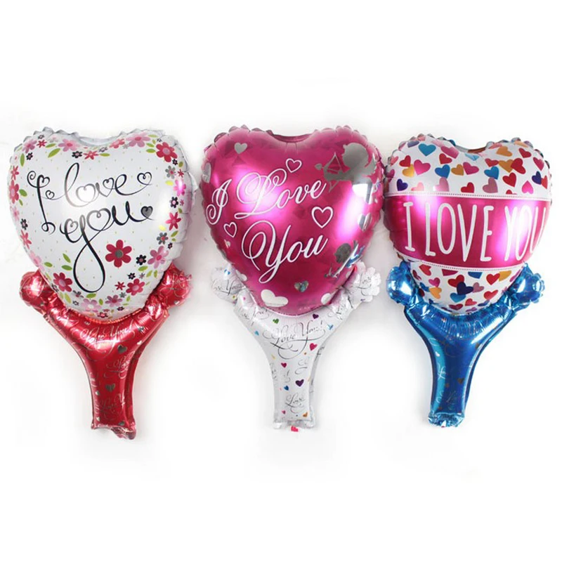 

(50 pieces/lot) auto seal reuseable heart shaped foil balloon 30x50cm promotional cheer balloons