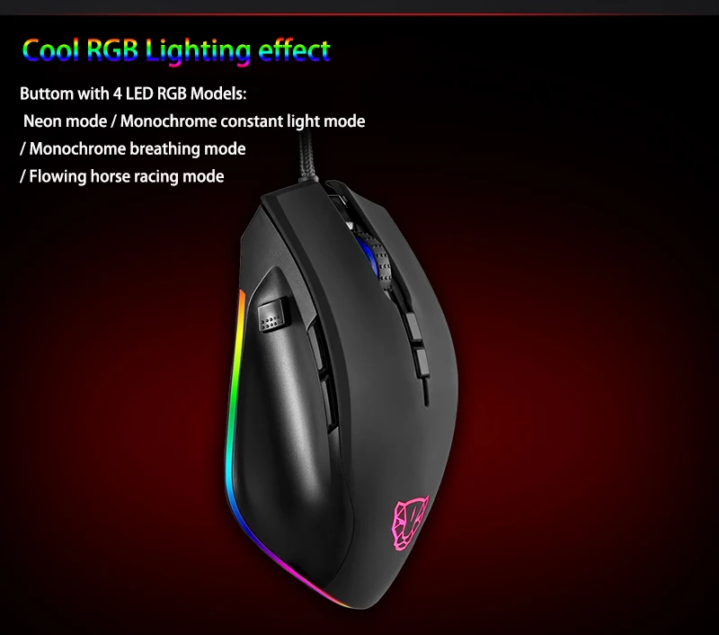 Motospeed V80 5000 dpi оптическая RGB подсветка Проводная игровая мышь USB PMW3325 эргономичная геймерская мышь для ПК ноутбука PK V30 V40 V60 V70