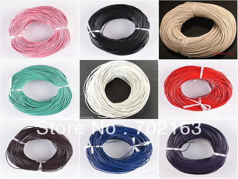 

100 Meters Multifunction Real Leather Cord Round Thong Gorgeous Bracelet Necklace Rope Jewelry String Thread 1mm